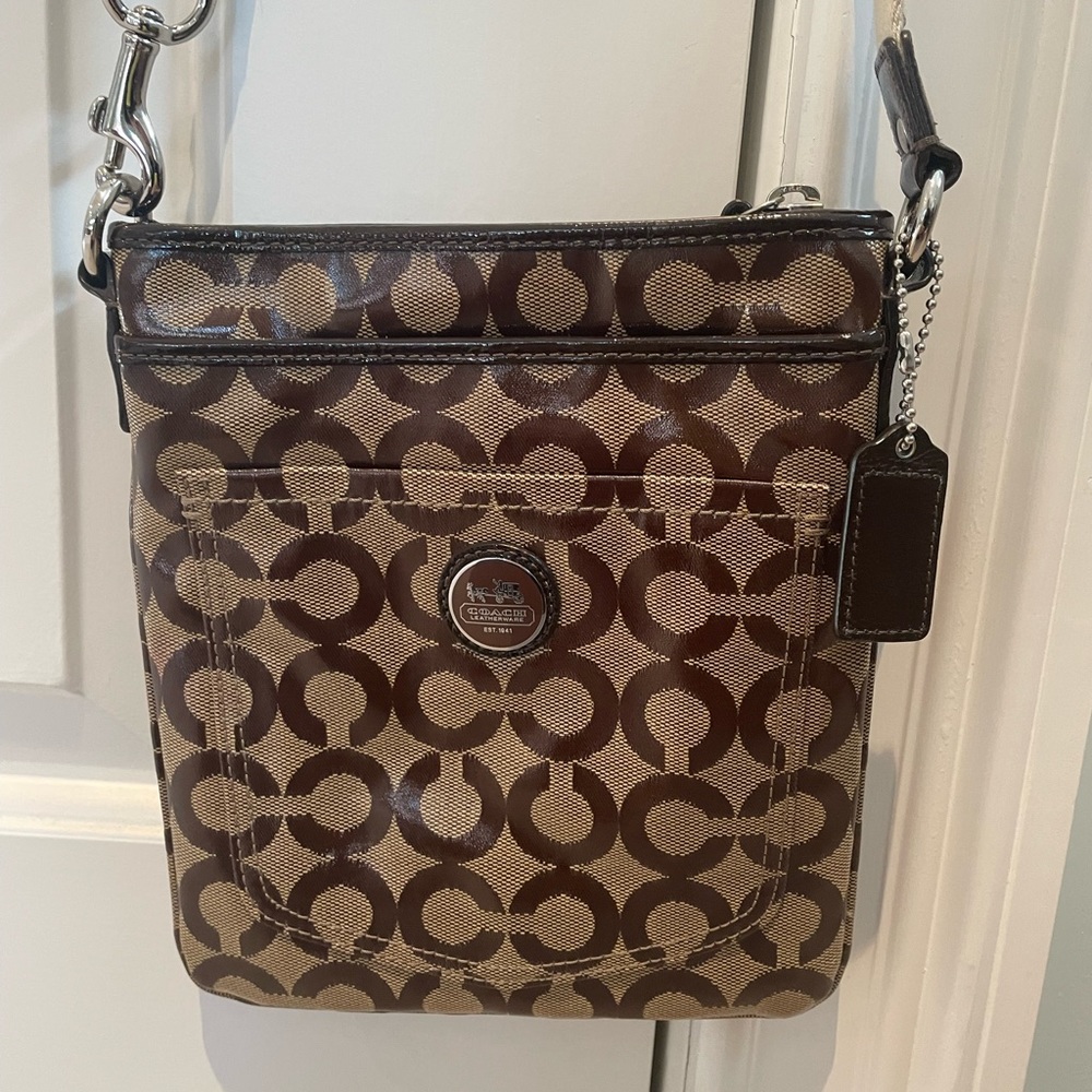 Brown Water-Resistant Coach Crossbody